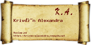 Kriván Alexandra névjegykártya